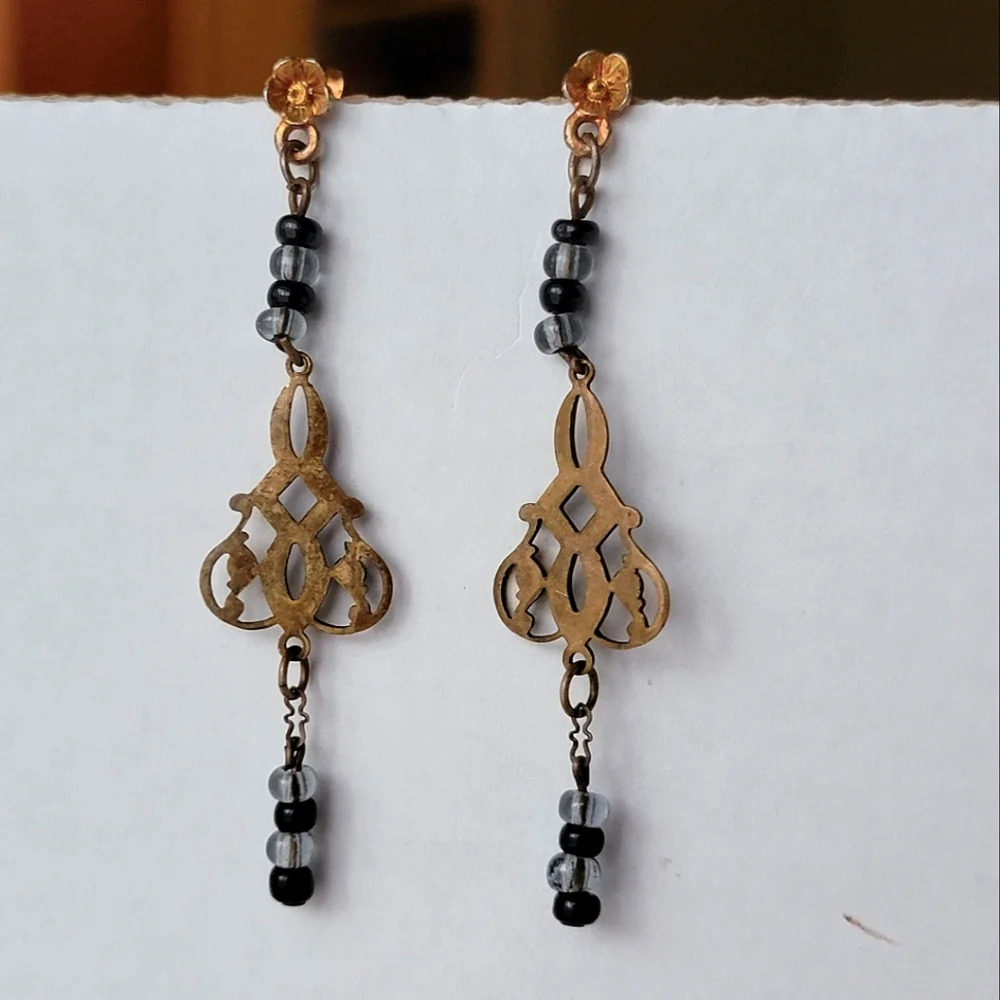 Beaded Drop Chandelier Earrings